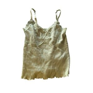 Hippie Rose Green Ribbed Cami Top